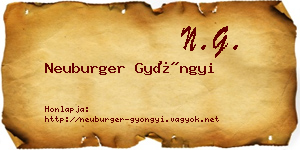 Neuburger Gyöngyi névjegykártya